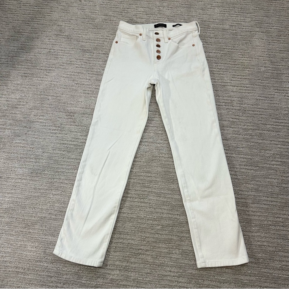 Banana Republic High Rise Slim Premium Denim in White Sz 26